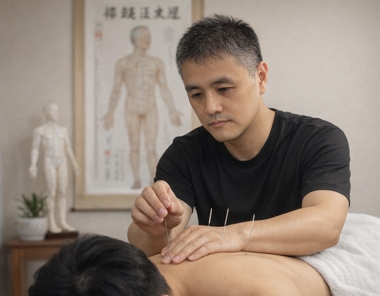 Acupuncture treatment on the back